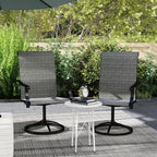 Outsunny Patio Swivel Chairs Set of 2, High Back Patio Dining Chairs with All-Weather Mesh Fabric and Metal Frame for Backyard, Porch or Garden