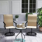 Outsunny Patio Swivel Chairs Set of 2, High Back Patio Dining Chairs with All-Weather Mesh Fabric and Metal Frame for Backyard, Porch or Garden