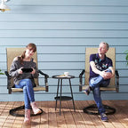 Outsunny Patio Swivel Chairs Set of 2, High Back Patio Dining Chairs with All-Weather Mesh Fabric and Metal Frame for Backyard, Porch or Garden