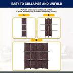 BestMassage 4/6 Panel Wooden Room Divider Folding Portable Partition Screen