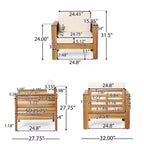 Christopher Knight Home Rabun Outdoor Acacia Wood Club Chairs with Cushions (Set of 2)