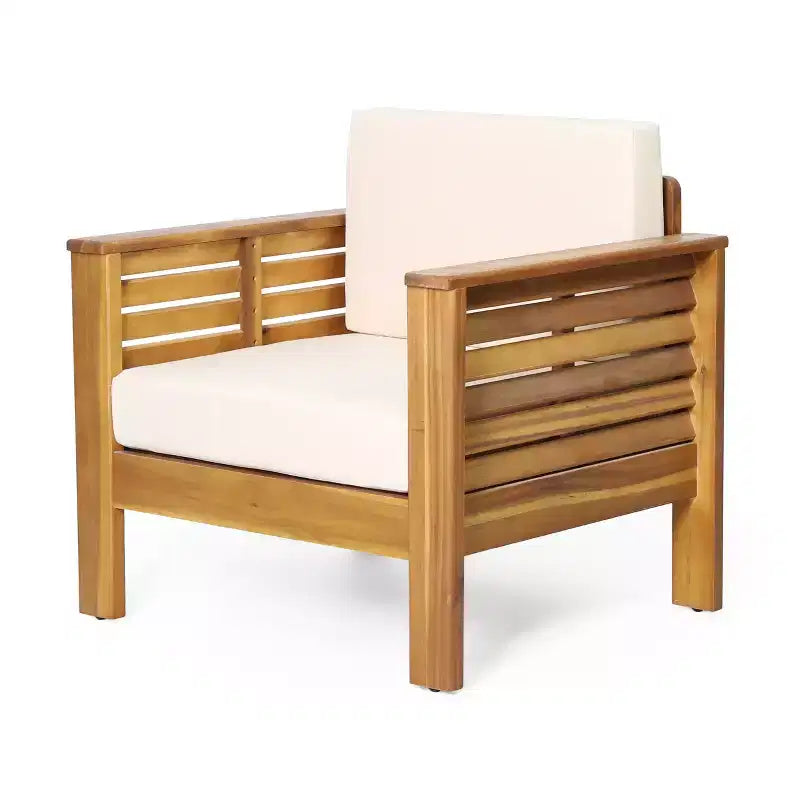 Christopher Knight Home Rabun Outdoor Acacia Wood Club Chairs with Cushions (Set of 2)