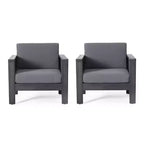 Christopher Knight Home Rabun Outdoor Acacia Wood Club Chairs with Cushions (Set of 2)