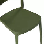 WestinTrends Playa Sedie da pranzo impilabili moderne da esterno in plastica (set da 4), verde oliva