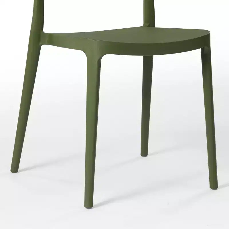 WestinTrends Playa Sedie da pranzo impilabili moderne da esterno in plastica (set da 4), verde oliva