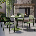 WestinTrends Playa Sedie da pranzo impilabili moderne da esterno in plastica (set da 4), verde oliva