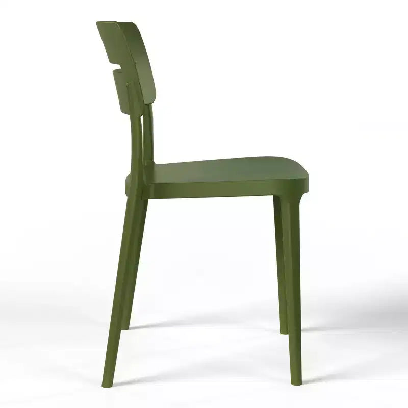 WestinTrends Playa Sedie da pranzo impilabili moderne da esterno in plastica (set da 4), verde oliva