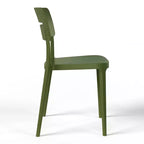 WestinTrends Playa Sedie da pranzo impilabili moderne da esterno in plastica (set da 4), verde oliva