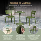 WestinTrends Playa Sedie da pranzo impilabili moderne da esterno in plastica (set da 4), verde oliva