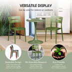 WestinTrends Playa Sedie da pranzo impilabili moderne da esterno in plastica (set da 4), verde oliva