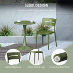 WestinTrends Playa Sedie da pranzo impilabili moderne da esterno in plastica (set da 4), verde oliva