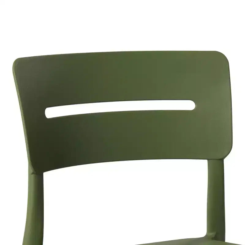 WestinTrends Playa Sedie da pranzo impilabili moderne da esterno in plastica (set da 4), verde oliva