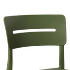 WestinTrends Playa Sedie da pranzo impilabili moderne da esterno in plastica (set da 4), verde oliva