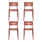 WestinTrends Playa Outdoor Modern Stackable Plastic Patio Dining Chairs (Set of 4), Red