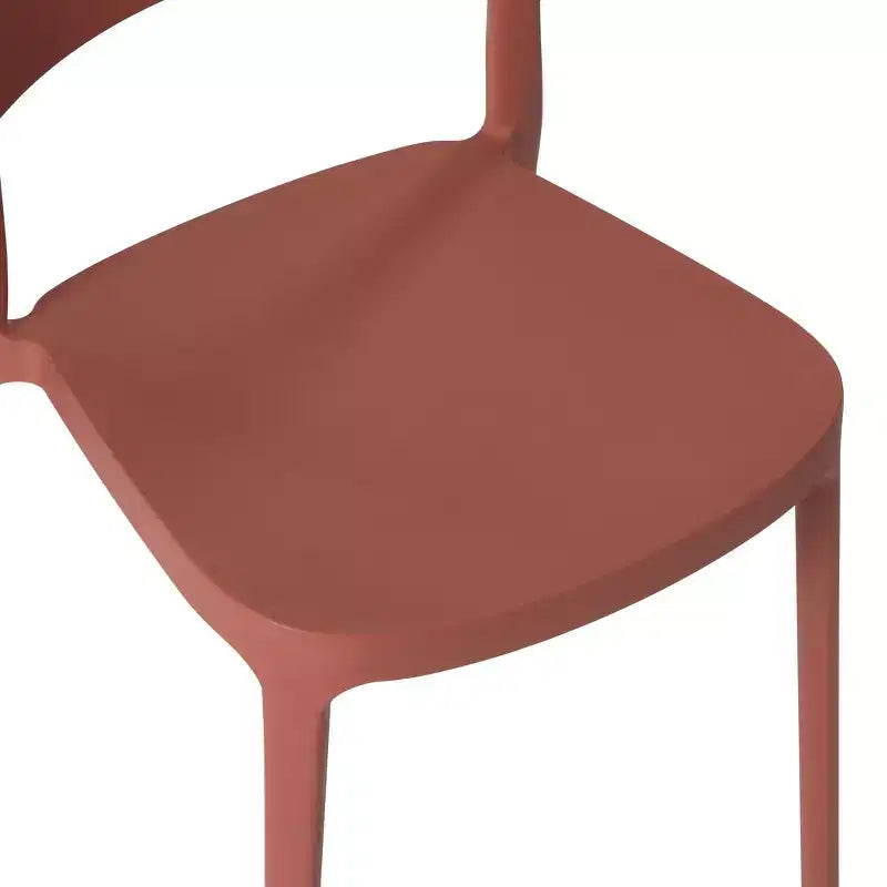 WestinTrends Playa Outdoor Modern Stackable Plastic Patio Dining Chairs (Set of 4), Red