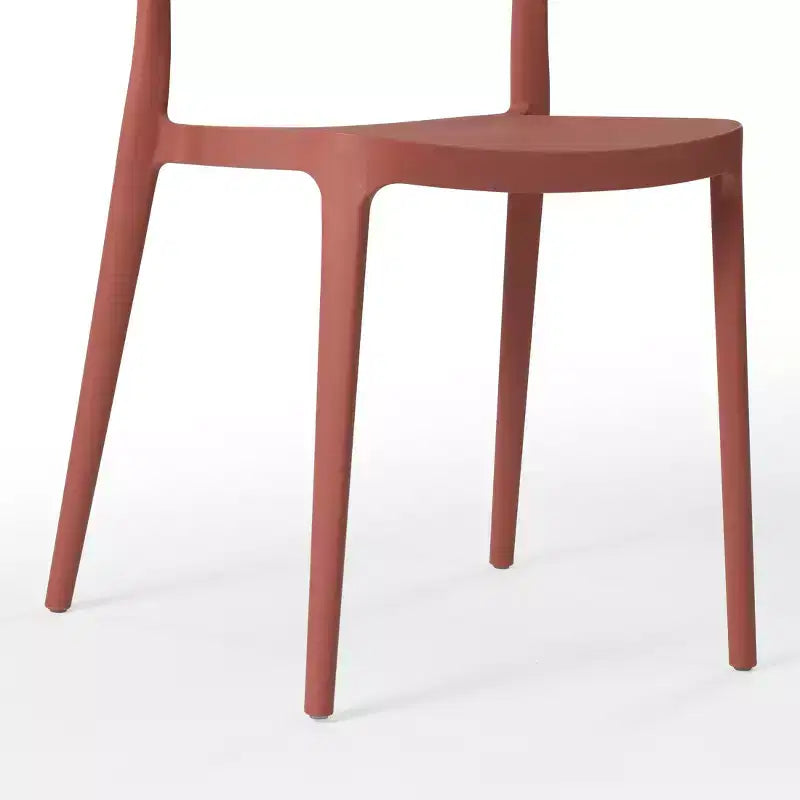 WestinTrends Playa Outdoor Modern Stackable Plastic Patio Dining Chairs (Set of 4), Red