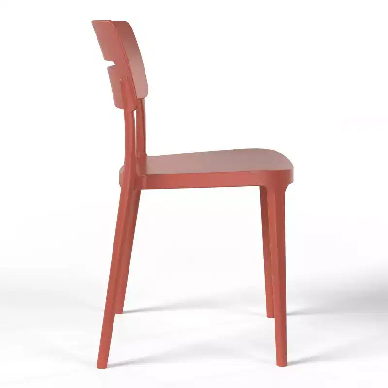 WestinTrends Playa Outdoor Modern Stackable Plastic Patio Dining Chairs (Set of 4), Red