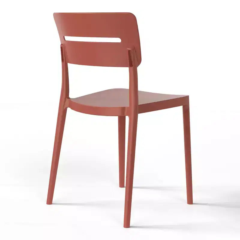 WestinTrends Playa Outdoor Modern Stackable Plastic Patio Dining Chairs (Set of 4), Red