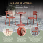 WestinTrends Playa Outdoor Modern Stackable Plastic Patio Dining Chairs (Set of 4), Red
