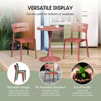 WestinTrends Playa Outdoor Modern Stackable Plastic Patio Dining Chairs (Set of 4), Red