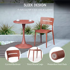 WestinTrends Playa Outdoor Modern Stackable Plastic Patio Dining Chairs (Set of 4), Red