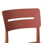 WestinTrends Playa Outdoor Modern Stackable Plastic Patio Dining Chairs (Set of 4), Red
