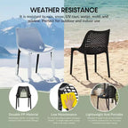 WestinTrends Sedie da pranzo impilabili moderne in plastica da esterno Playa (set da 2)