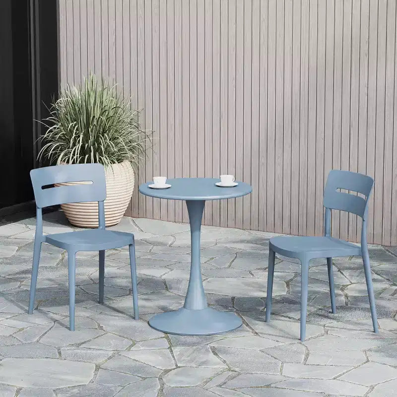 WestinTrends Playa Outdoor Modern Stackable Plastic Patio Dining Chairs (Set of 2)