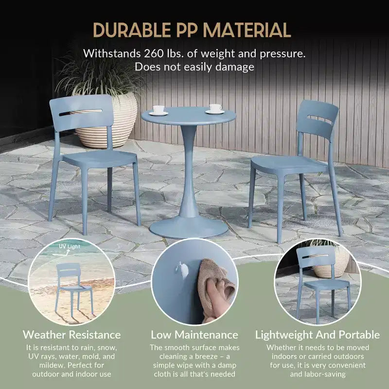 WestinTrends Playa Outdoor Modern Stackable Plastic Patio Dining Chairs (Set of 2)