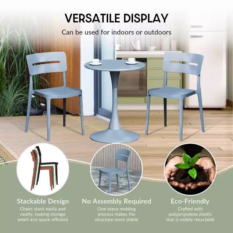 WestinTrends Playa Outdoor Modern Stackable Plastic Patio Dining Chairs (Set of 2)
