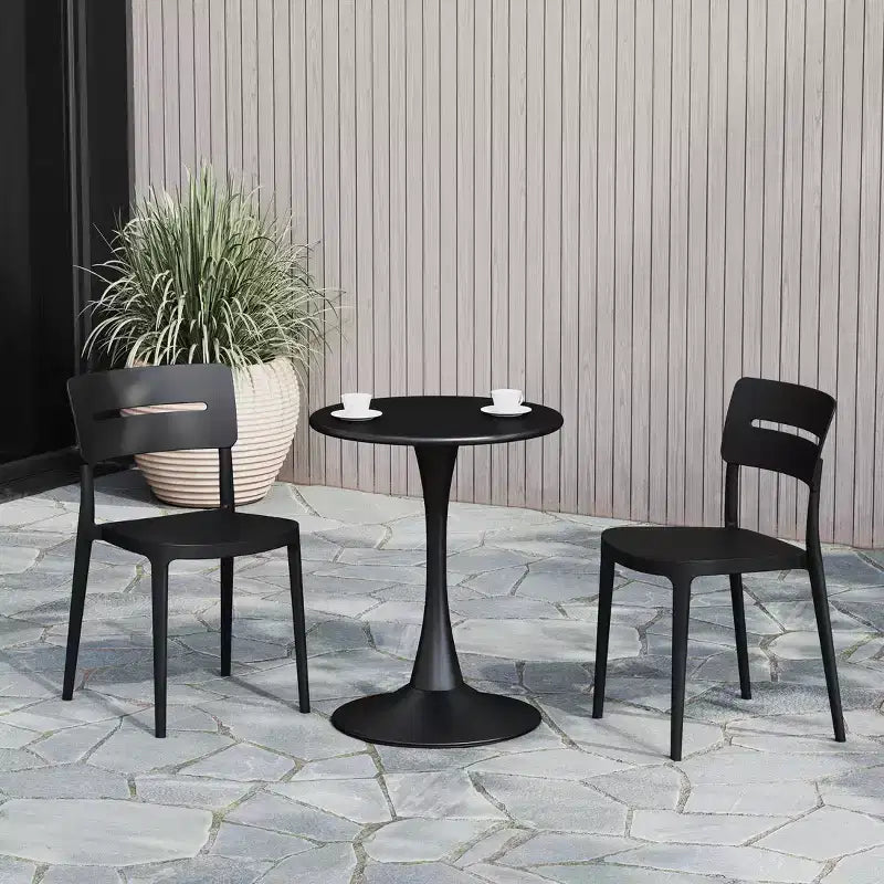 WestinTrends Playa Outdoor Modern Stackable Plastic Patio Dining Chairs (Set of 2)