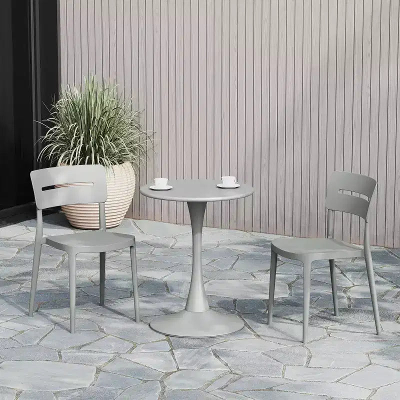 WestinTrends Playa Outdoor Modern Stackable Plastic Patio Dining Chairs (Set of 2)