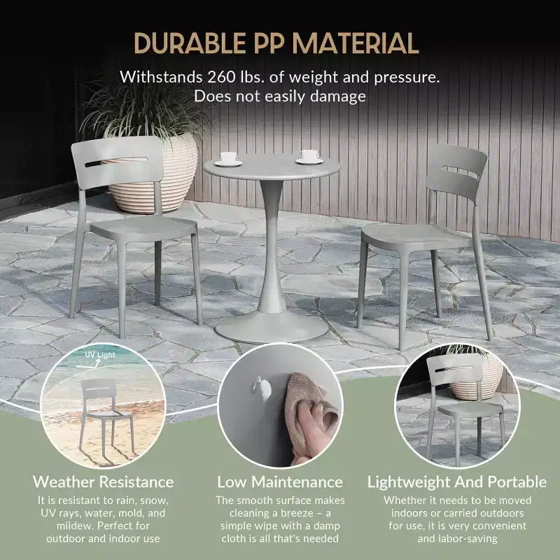 WestinTrends Playa Outdoor Modern Stackable Plastic Patio Dining Chairs (Set of 2)
