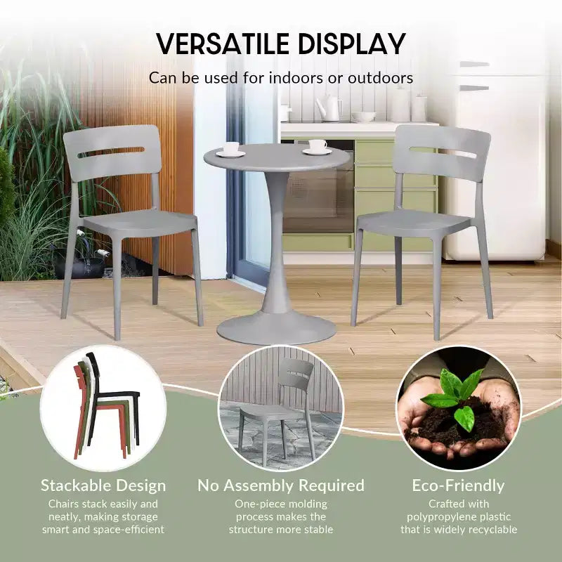 WestinTrends Playa Outdoor Modern Stackable Plastic Patio Dining Chairs (Set of 2)