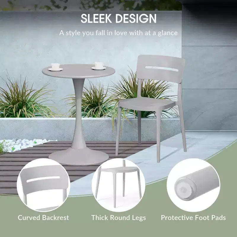 WestinTrends Playa Outdoor Modern Stackable Plastic Patio Dining Chairs (Set of 2)