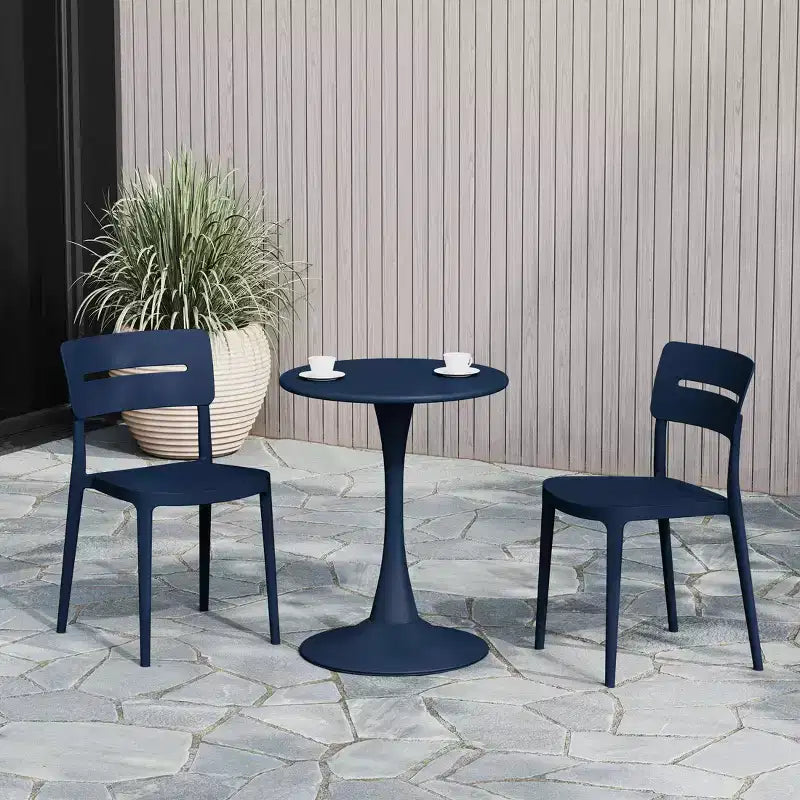 WestinTrends Playa Outdoor Modern Stackable Plastic Patio Dining Chairs (Set of 2)