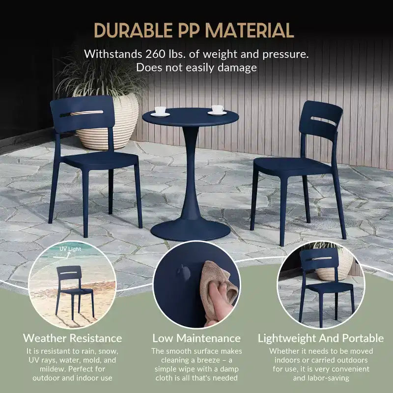 WestinTrends Playa Outdoor Modern Stackable Plastic Patio Dining Chairs (Set of 2)