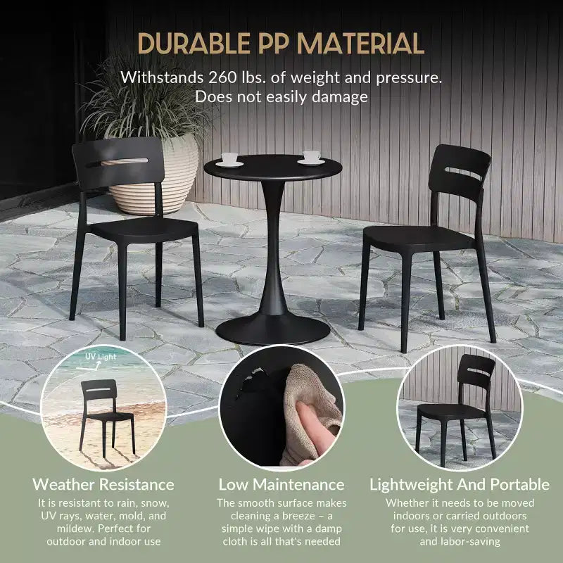 WestinTrends Playa Outdoor Modern Stackable Plastic Patio Dining Chairs (Set of 2)