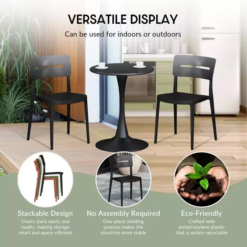 WestinTrends Playa Outdoor Modern Stackable Plastic Patio Dining Chairs (Set of 2)