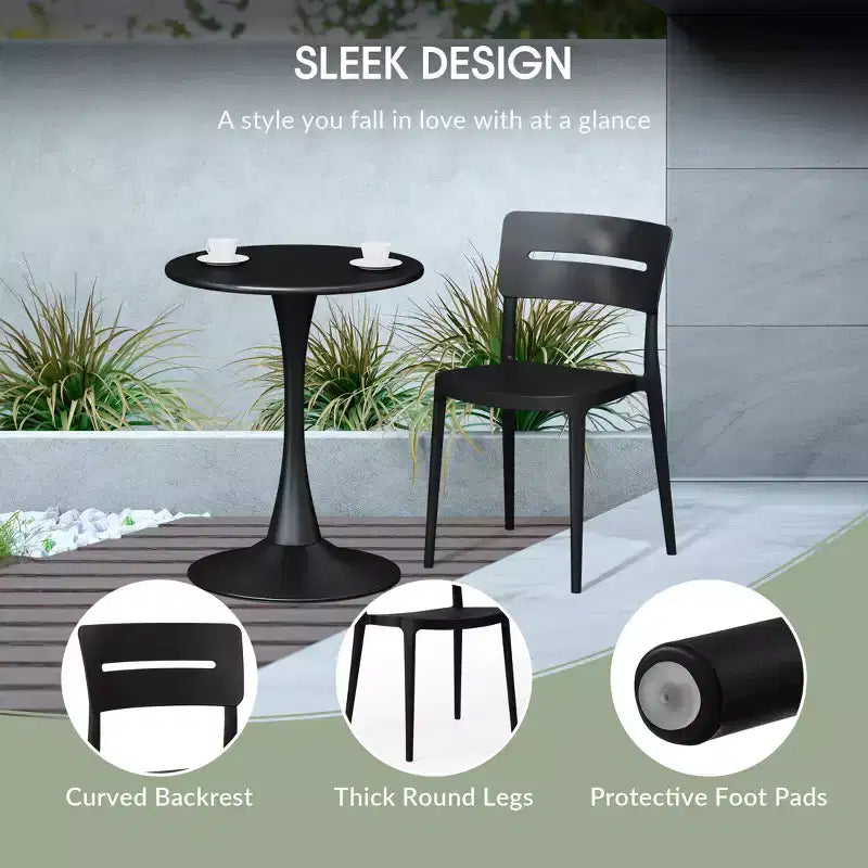 WestinTrends Playa Outdoor Modern Stackable Plastic Patio Dining Chairs (Set of 2)
