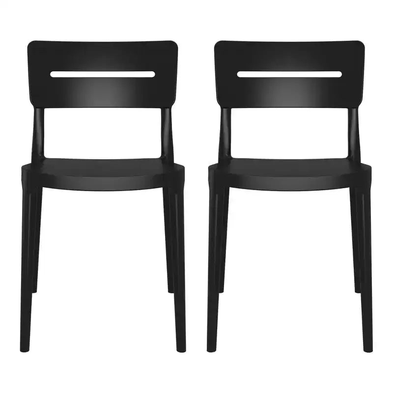 WestinTrends Playa Outdoor Modern Stackable Plastic Patio Dining Chairs (Set of 2)
