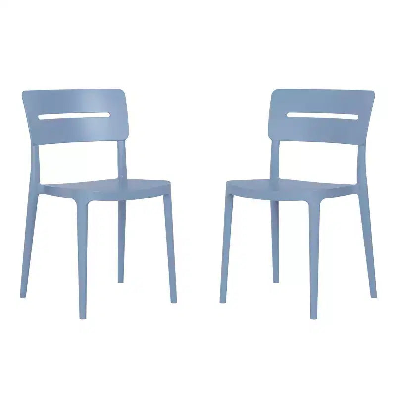 WestinTrends Playa Sedie da esterno moderne impilabili in plastica per sala da pranzo (set da 2)