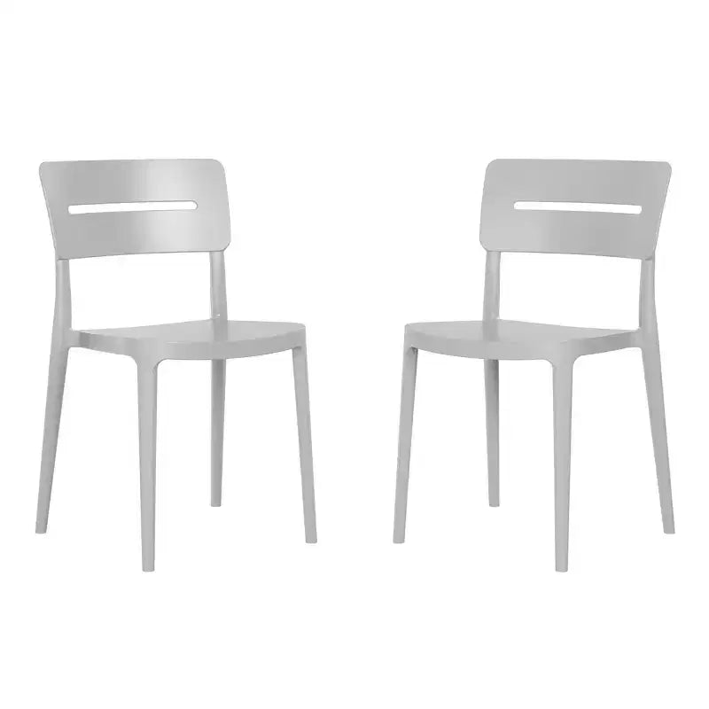 WestinTrends Playa Sedie da esterno moderne impilabili in plastica per sala da pranzo (set da 2)