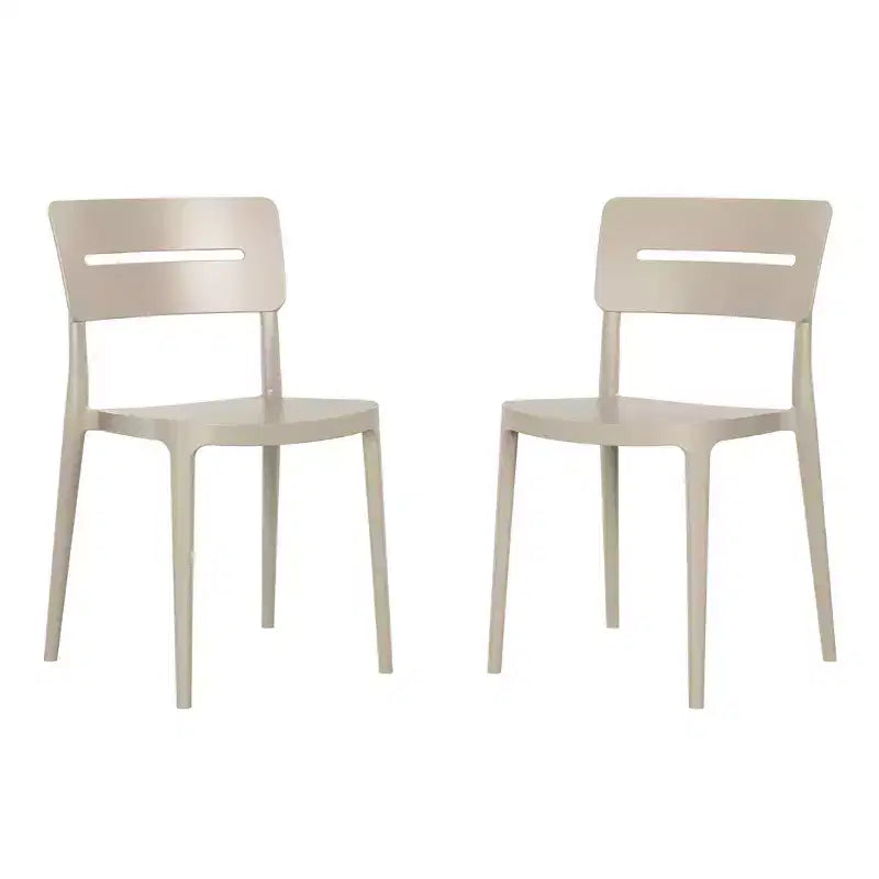 WestinTrends Playa Sedie da esterno moderne impilabili in plastica per sala da pranzo (set da 2)