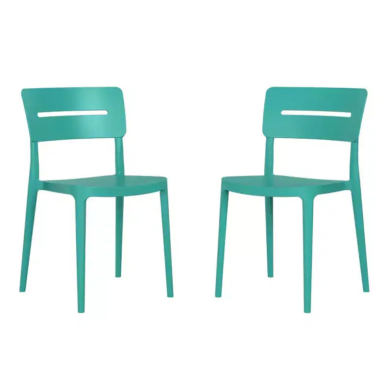 WestinTrends Playa Sedie da esterno moderne impilabili in plastica per sala da pranzo (set da 2)