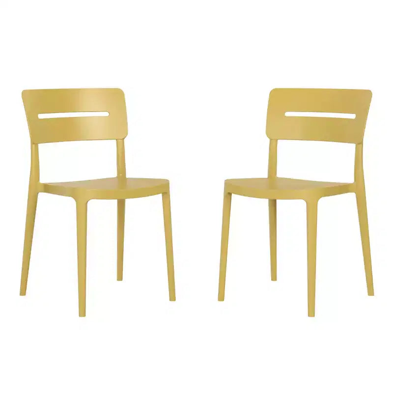 WestinTrends Playa Sedie da esterno moderne impilabili in plastica per sala da pranzo (set da 2)