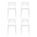 WestinTrends Playa Outdoor Modern Stackable Plastic Patio Dining Chairs (Set of 4), White