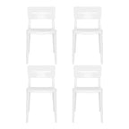 WestinTrends Playa Outdoor Modern Stackable Plastic Patio Dining Chairs (Set of 4), White