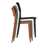 WestinTrends Playa Outdoor Modern Stackable Plastic Patio Dining Chairs (Set of 4), White