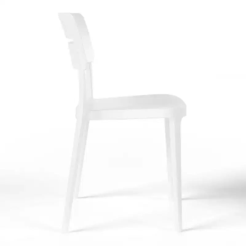 WestinTrends Playa Outdoor Modern Stackable Plastic Patio Dining Chairs (Set of 4), White